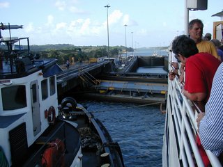Looking toward the Caribbean Sea from the top of Gatun Locks